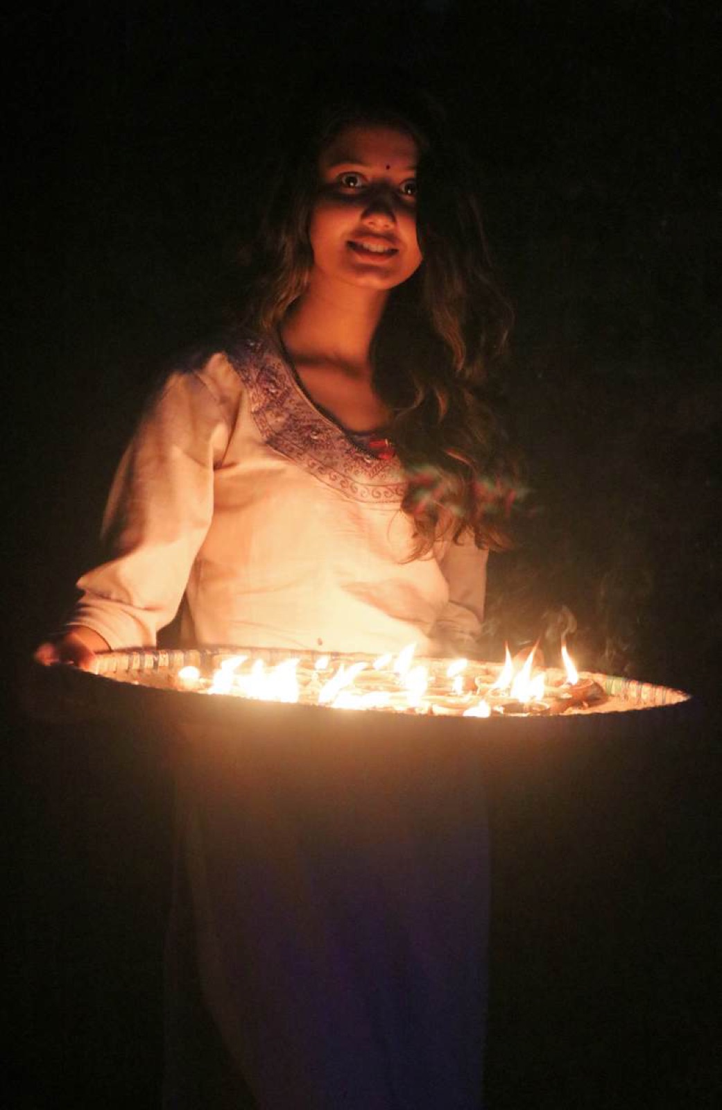 Festival of Light — a plate of lamps for Laxmi Puja
