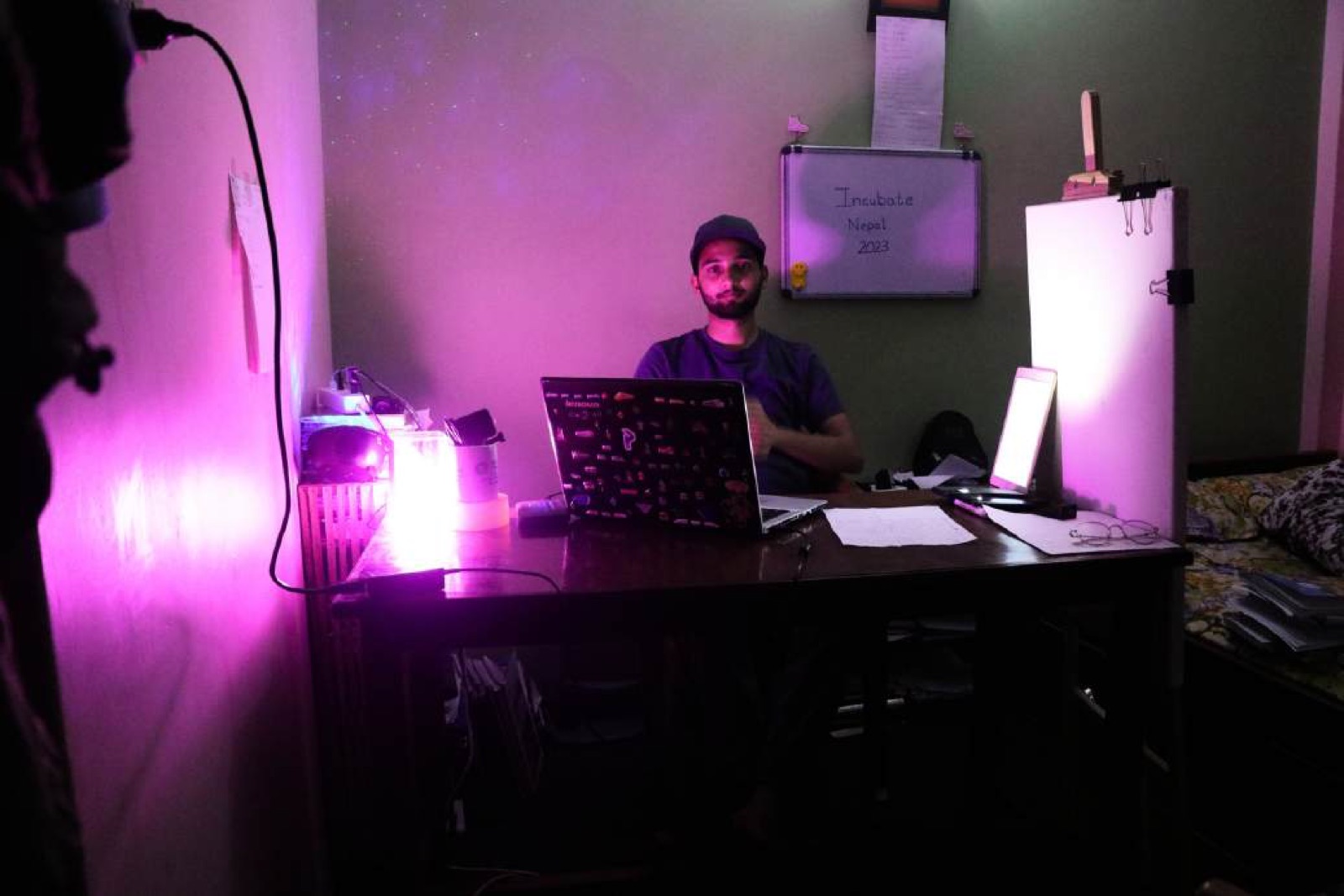 Incubate Nepal application video — a one-person studio setup
